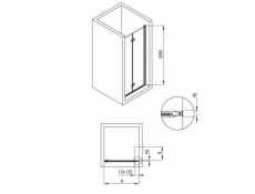 Kerria Plus shower door 90 cm - foldable