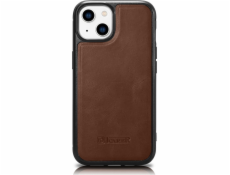Puzdro iCarer iCarer Leather Oil Wax potiahnuté prírodnou kožou pre iPhone 14 (kompatibilný s MagSafe) hnedé (WMI14220717-BN)