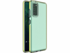 Hurtel Spring Case Cover Gélové puzdro s farebným rámčekom pre Samsung Galaxy S21 Ultra 5G žlté