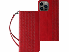 Hurtel Magnet Strap Case Case pre Samsung Galaxy S23 Ultra Flip Cover Wallet Mini Lanyard Stand Red