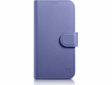 iCarer iCarer peňaženkové puzdro 2v1 iPhone 14 Pre puzdro Kožený flipový kryt Anti-RFID svetlo fialový (WMI14220726-LP)