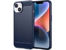 Hurtel Carbon Case Puzdro na iPhone 14 Plus, pružný gélový zadný kryt, modrý