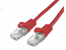 Kabel C-TECH patchcord Cat6, UTP, červený, 0,5m