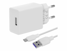 OBAL:ME Cestovní Nabíječka USB-A 10W + USB-A/USB-C Kabel 1m White