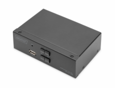 DIGITUS DS-12851 KVM Switch, 2x DP in, DP Out, 2x USB B, 4K @ 60 Hz, černá