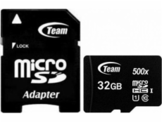 Karta TeamGroup 500x MicroSDHC 32GB Class 10 UHS-I (TUSDH32GCL10U03)