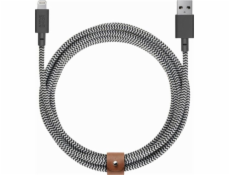 Native Union USB-A – Lightning kábel 3 m, čierna biela (BELT-KV-L-ZEB-3)