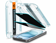 Spigen Glass tR EZ Fit (Privacy) 2 Pack, priehľadnosť - iPhone 15