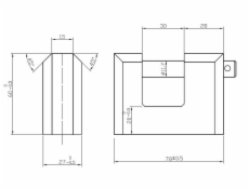 Pakabinama spyna Wushi HBX980, 80 x 60 mm