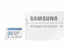 Samsung EVO Plus/micro SDXC/256GB/UHS-I U3 / Class 10/+ Adaptér/Bílá