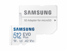 Samsung EVO Plus/micro SDXC/512GB/UHS-I U3 / Class 10/+ Adaptér/Bílá