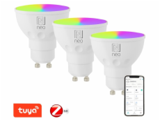 IMMAX NEO SMART sada 3x LED žárovka GU10 4,8W RGB+CCT barevná a bílá, stmívatelná, Zigbee, TUYA