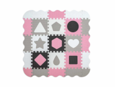 Pěnové puzzle podložka ohrádka Milly Mally Jolly 3x3 Shapes Pink Grey