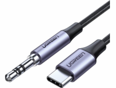 Uzelený USB-C kabel USB – mini Jack 3,5 mm 1 m šedý (UGR440GRY)