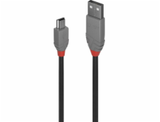 Lindy USB-A - miniUSB USB kabel 0,5 m šedý (36721)