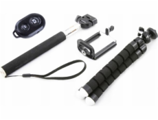 Selfie tyč Xrec 4v1 / Flexibilní stativ / Dálkové ovládání / Monopod / Držák telefonu / Smartphone