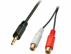 Lindy Jack 3,5 mm - RCA (Cinch) kabel x 2 0,2 m černý (35678)