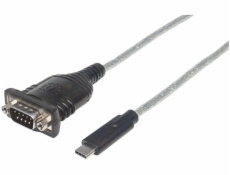 Manhattan USB-C - RS-232 USB kabel 0,45 m průhledný (151283)