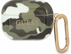 Ochranné pouzdro Guess GUAPUCAMA Camo Collection pro AirPods Pro zelené