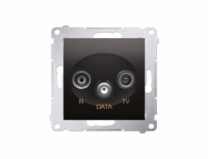 Kontakt-Simon R-TV-DATA anténní zásuvka 10dB metalizovaná antracitová (DAD.01/48)