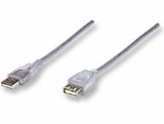 Manhattan USB kabel USB-A – USB-A 1,8 m stříbrný (336314)