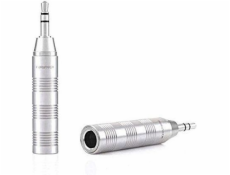 AV adaptér Furutech ADL Jack 3,5mm - Jack 6,3mm stříbrný