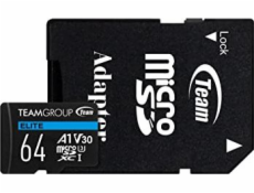 Karta TeamGroup Elite MicroSDXC 64GB Class 10 UHS-I/U3 A1 V30 (TEAUSDX64GIV30A103)