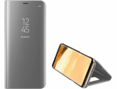 Pouzdro Clear View Samsung Note 20 N980 stříbrné/stříbrné