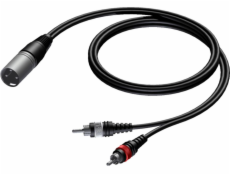 Procab XLR - RCA (Cinch) kabel x2 1,5 m černý (CAB703/1,5)