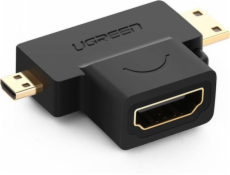 Ugreen HDMI Micro - HDMI Mini - HDMI AV adaptér černý (UGR636BLK)