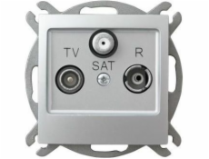Průchozí anténní zásuvka Ospel Impresja RTV-SAT stříbrná (GPA-YSP/m/18)