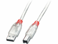 Lindy USB-A - USB-B USB kabel 3 m průhledný (41754)