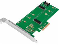 LogiLink PCIe 3.0 x4 řadič – 1x M.2 SATA + 1x M.2 PCIe NVMe (PC0083)