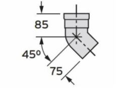 Koleno Vaillant 45° DN80 - 303259