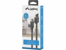 Lanberg USB-A - USB-C USB kabel 1 m černý (CA-USBO-15CU-0010-BK)