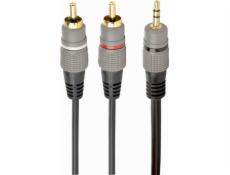 Gembird Jack 3,5 mm - RCA (Cinch) kabel x 2 5m šedý (CCA-352-5M)