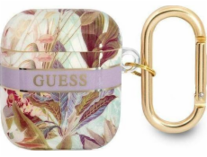 Ochranné pouzdro Guess Flower Strap Collection pro AirPods, fialové