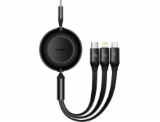 Baseus USB-C - USB-C + microUSB + Lightning kábel 1,1 m čierny (CAMJ010201)