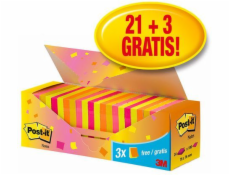 Post-it Pad 654-NP24 76 x 76 mm, barevný, 24 kusů po 100 listech (3M0761)