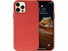 Crong Crong Essential Cover Magnetic – kožené pouzdro iPhone 12 Pro Max MagSafe (červené)