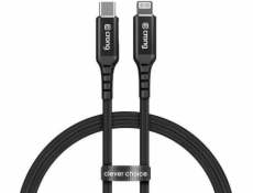 Crong USB-C – Lightning kabel 1,5 m černý (CRG-AL15USCL-BLK)