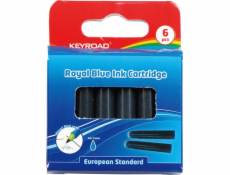 Inkoustové náplně Keyroad Blue pro pera, 6 kusů