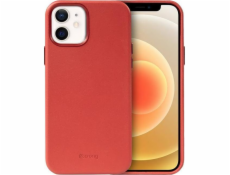 Crong Crong Essential Cover – umělý kožený kryt iPhone 12 / iPhone 12 Pro (červený)