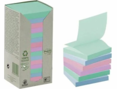 Post-It 3M Eco-friendly Post-it® Z-Notes, NATURE, pastelové, 76x76mm, 16x100 karet.