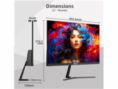 CHiQ 22  UltraSlim monitor 22F650 FHD, 100 Hz, Frameless, černý