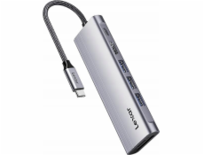 USB HUB Lexar Hub 7-v-1 USB-C USB3.2 Gen1. Type-C, 3xUSB-A HDMI, SD, microSD slot. PD 100W