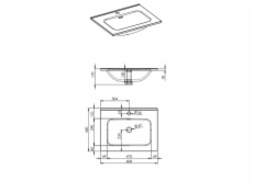 Umyvadlo MASTERJERO SKAPPA 145830, 608×460 mm