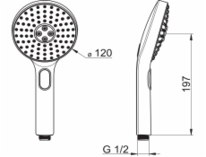 Dušo galvute Oras Hydractiva 242403, pilka/chromo, 120 mm