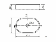 Plautuve Masterjero TRAPANI, 600 mm x 380 mm x 125 mm