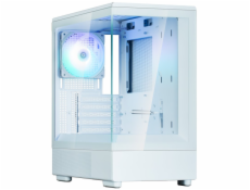 Zalman skříň P10 White / miniT / 1x120mm fan ARGB / USB 3.0 / USB-C / temperované sklo / bílá